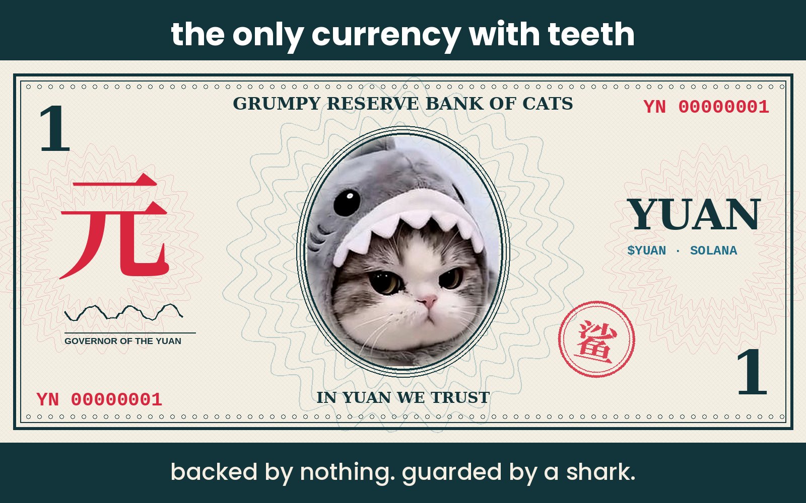 YUAN banknote: the only currency with teeth